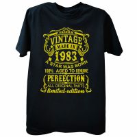 Vintage 1983 Aged To Perfection T Shirts Graphic Cotton Streetwear Short Sleeve Original Parts Retro Birthday Gift T-Shirt