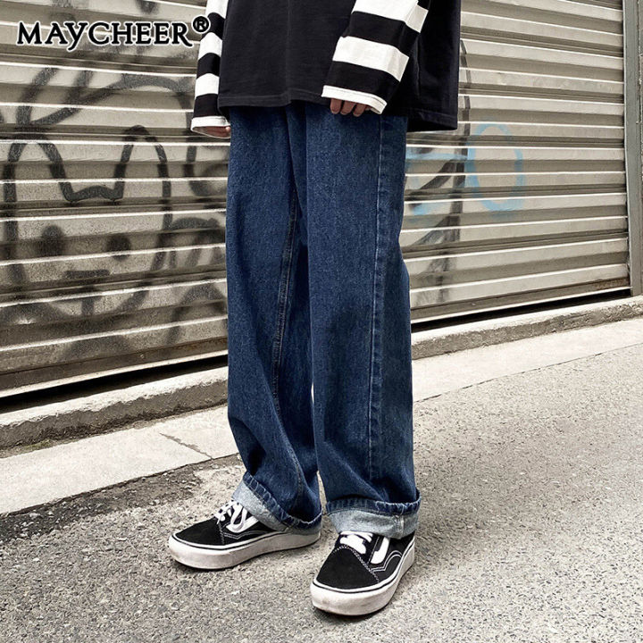 maycheer-กางเกงยีนส์ชาย-กางเกงยีนส์ใหม่ฤดูร้อนของผู้ชาย-กางเกงลำลองเข้ากับทุกชุดทรงหลวม9449