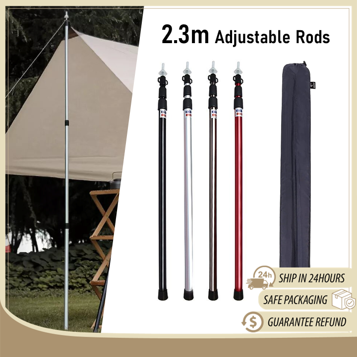 2.3m Camping Adjustable Rod Tent Pole Accessories For Camping Tent Rods