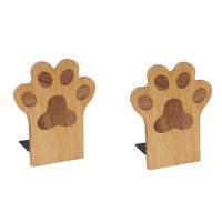 Nature Wood Cat Claw Book Stand Desktop Organizer Office Home Bookends Book Ends Stand Holder Shelf Bookrack