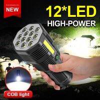 Newest Most Powerful Led Torch 4modes Rechargeable Led Flashlight Usb Built-in 18650 Battery Waterproof Hand Lamp with COB Light Rechargeable  Flashli