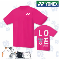 2023 Yonex เสื้อแบดมินตันเกาหลี YY ใหม่ฤดูใบไม้ผลิ/ฤดูร้อนแห้งเร็วสำหรับทั้งหญิงและชายดูดซับเหงื่อแขนสั้นคู่หลวมและใส่สบายการแข่งขันกีฬาเสื้อกีฬาผ้าเจอร์ซีย์