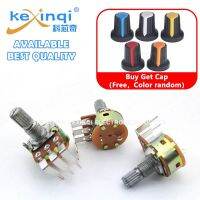 5set/pack  WH148 Potentiometer+Cap Bent Pin Single With Switch B5K B10K 50K 100K 500K 15MM Sound Volume Adjustable Potentiometer