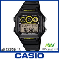 นาฬิกา รุ่น Casio นาฬิกาข้อมือผู้ชาย สายเรซิ่น สีดำ รุ่น AE-1300WH-1A ( Black/Black ) ของใหม่ของแท้100% ประกันศูนย์เซ็นทรัลCMG 1 ปี