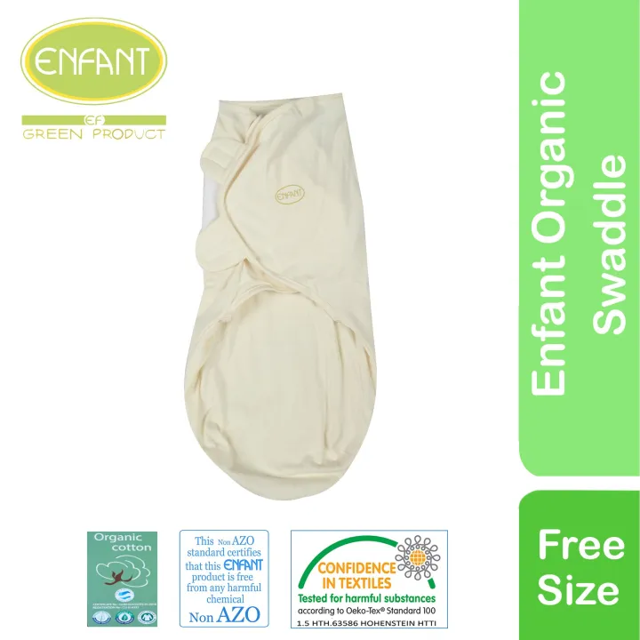 Enfant Organic Cotton Baby Newborn Swaddle Wrap with Velcro Lazada PH
