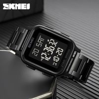 SKMEI Mens Watches 2 Time Digital Movement Watch Sport Countdown Clock 50M Waterproof Led Light Wristwatch Reloj Hombre