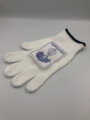 ถุงมือผ้าโพลีสีขาว(7เข็ม)ตรานกยูง (1โหลมี12คู่) มีความยืด ใส่สบายฟรีไซด่แพ็คละ10 โหล