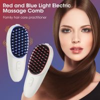 ♧ Red Blue Light LED Photon Therapy Electric Massage Comb Hair Growth Anti Hair-loss High Frequency Vibration Head Massager Brush
