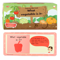 Kid Plus แฟลชการ์ด สื่อเสริมทักษะ เรียนรู้ภาษาอังกฤษ คำศัพท์ และเรื่องราวเกี่ยวกับผัก Guess and Slide Cards What vegetable is it ?