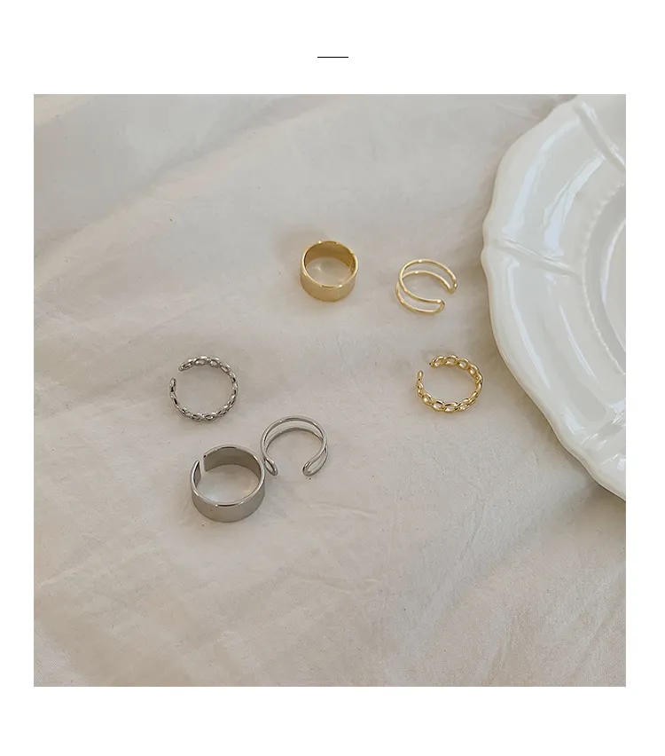 Ladies ring fashion three-piece open index finger ring personality Japanese  luxury niche design online celebrity overlapping rings.