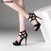 The new 2021 fish mouth word buckle fine with open-toed sandals female summer waterproof nightclub high-heeled shoes women are for womens