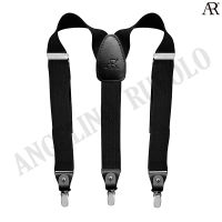 ANGELINO RUFOLO Suspenders(สายเอี๊ยม) 3.5CM. รูปทรงYแบบปรับความยาวได้ คุณภาพเยี่ยม ดีไซน์ Beehive สีดำ/สีครีม/สีกรมท่า/สีเขียว