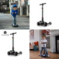 Cute Adjustable Unisex Mini 3 Wheel Jupiter LED Light-up Scooter with Wheels Stem for Kids Ages 3 Maximum Fun Safety En