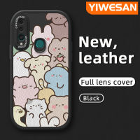 YIWESAN เคสสำหรับ Huawei Y9 Prime 2019 P Smart Z Honor 9X การ์ตูนกระต่ายน่ารักกับดีไซน์ใหม่ลูกแมวเคสหนังนิ่มเคสป้องกันกล้องคลุมทั้งหมดเคสสีกันกระแทกขอบนิ่ม