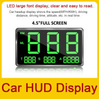 รถHot HUD จอจีพีเอสเครื่องวัดความเร็วดิจิตอล LED,หน้าจอดิจิตอล4.5นิ้วรองรับการแจ้งเตือนความเมื่อยล้าจากการขับรถกล่องแจ้งเตือนความเร็วเกินกำหนด MPH Km/h ความเร็ว/ระยะทาง/ความสูง/แสดงเวลาสำหรับรถยนต์รถบรรทุก SUV Hot