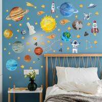 Cartoon Painted Cosmic Planets PVC Wall Stickers Home Decorationg Decals Eco-friendly Wallpapers for Kids room Bedroom Nursery Stickers