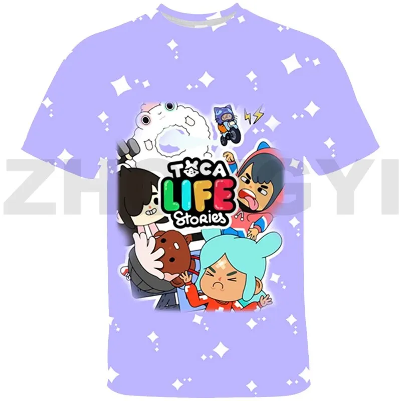 Kids Hot Game Toca Life World Cartoon Print Hoodies Girls Cute