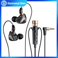 เฮดโฟนแบบเสียบหูหูฟัง KT02 3.5มม. พร้อม Earphone HiFi ไมโครโฟนเบสสำหรับการสตรีมหูฟังคาราโอเกะ