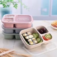 ▣﹍☫ Microwave Lunch Box Wheat Straw Dinnerware Food Storage Container Children Kids School Office Portable Bento Box Lunch Bag