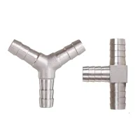 4mm 6mm 8mm 10mm 12mm 13mm 14mm 15mm 16mm 19mm 20mm Hose Barb Tee Y Type 3 Three Way 304 Stainless Steel Pipe Fitting Connector