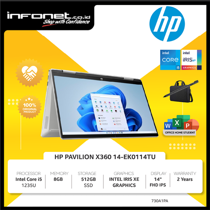 HP PAVILION X360 14 I5 1235U 8GB 512GB 14 W11 OHS | Lazada Indonesia