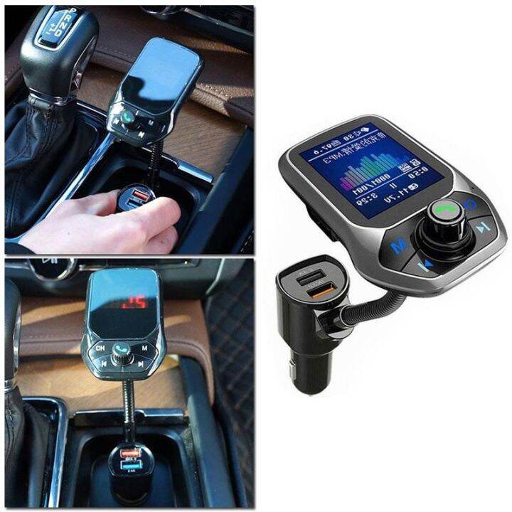 ♫Wireless BluetoothV5.0 Handsfree Call Car Kit FM Transmitter Lazada PH