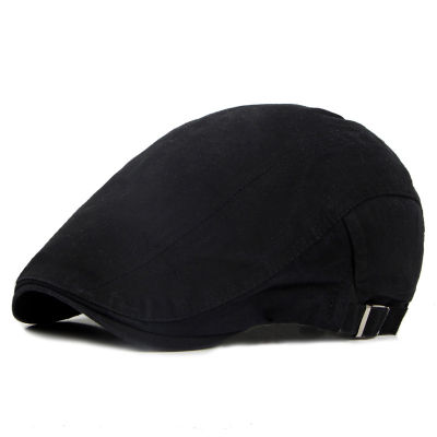 Men Casual Visor Hat Simple All-match Trendy Beret Cap Outdoor Breathable Solid Color Adjustable Cotton Beret Cap For Men