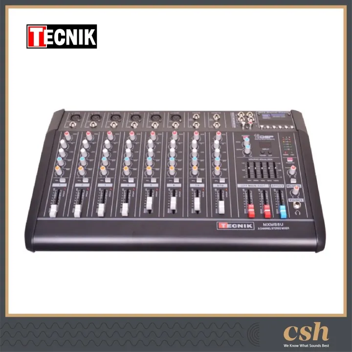 TECNIK MS8U 8 Channel Power Mixer with USB Lazada