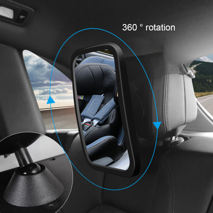 กระจกรถเด็กมุมกว้างสำหรับที่นั่งนิรภัยด้านหลังติดตั้งง่าย-safety-car-seat-mirror