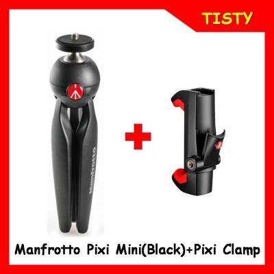 ของแท้ 100% Manfrotto PIXI MINI TRIPOD + PIXI CLAMP ขาตั้งกล้องขนาดเล็ก + ตัวยึดจับโทรศัพท์