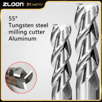 Zloon 1ชิ้นตัดอลูมิเนียม HRC55 3ขลุ่ย Cnc มิลลิ่งตัดคาร์ไบด์ End Mill สำหรับอลูมิเนียมทองแดงการประมวลผลโลหะตัด Endmill คาร์ไบด์ End Mill อะคริลิไม้ทองแดงพลาสติกเครื่องมือตัด CNC Maching เครื่องมือกัด Endmils