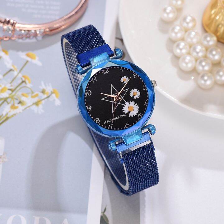 Jam Tangan Wanita Fashion Daisy Pattern Ladies Watch Lazada