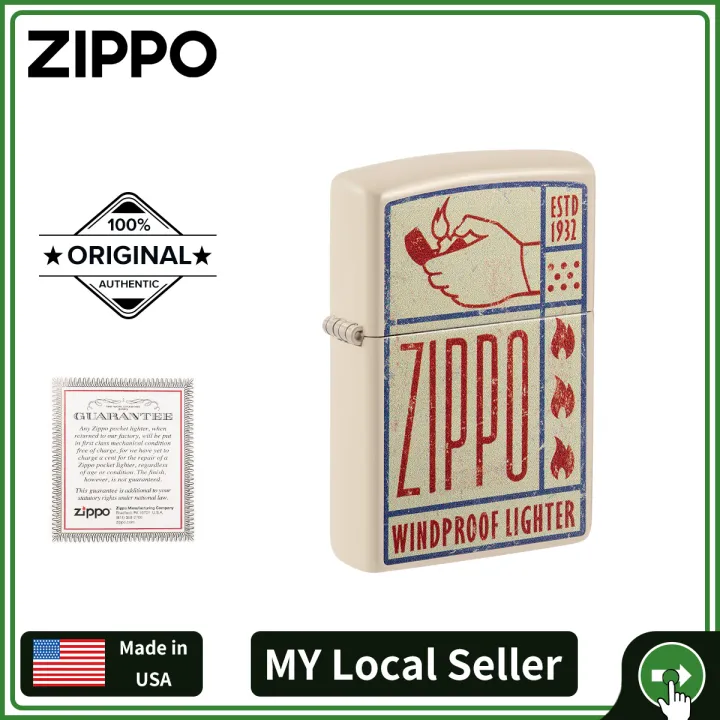 Zippo It Works Design Metallic Red Windproof Pocket Lighter – 48620