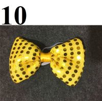 10 pieces Mens Bow ties LED Flashing Light Up Sequin Boys Necktie Club Christmas Party Women Tie Gift