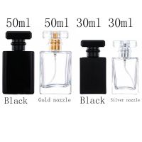 5PCS 30Ml/50Ml/100Ml Portable Perfume Bottle Bottling Travel High-End Pressed Spray Bottle Black Transparent Glass Empty Bottle