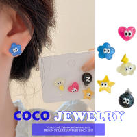 เครื่องประดับ COCOJEWELRY ที่สร้างสรรค์น่ารักรัก Lightning Star ต่างหูเยลลี่ต่างหูการ์ตูนใหม่ของผู้หญิง