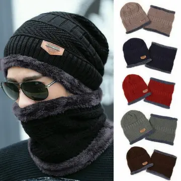 Windproof Plain Hats Thickened Bonnet Casual Knitted Hat Men Women