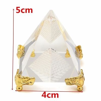 ；。‘【； Energy Healing Small Feng Shui Egypt Egyptian Crystal Clear Pyramid Reiki Healing Prism Amulet Ornaments Desk Decor Gift