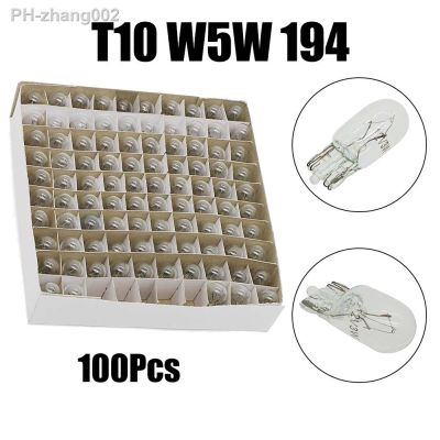 Practical Dashboard Bulbs Accessories 100Pcs 12V 194 T10 Clear For RVs For Trucks Incandescent Instrument Bulbs