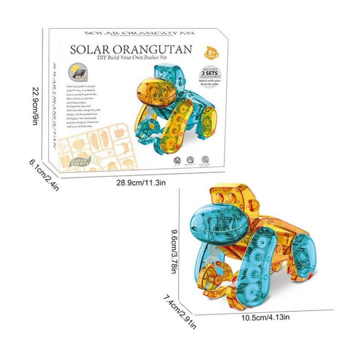 solar-robot-kits-for-kids-self-install-solar-snail-orangutan-robot-toy-technology-production-invention-experiment-solar-energy-intelligence-educational-toy-tech-kit-for-boysrandom-color-value
