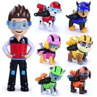 7Pcs Paw Patrol Figures Set Deformation Dog Ryder Captain Skye Marshall Action Figures Model Children Toy Gifts