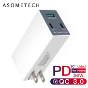 Sạc Nhanh USB ASOMETECH 36W, Sạc Nhanh 3.0 Cổng PD Kép