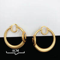 Golden minimalist womans vintage earrings fashion jewelry