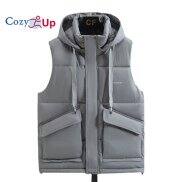 Cozy Up New Winter Jackets Solid Color Casual Thickened Warm Hooded Vest