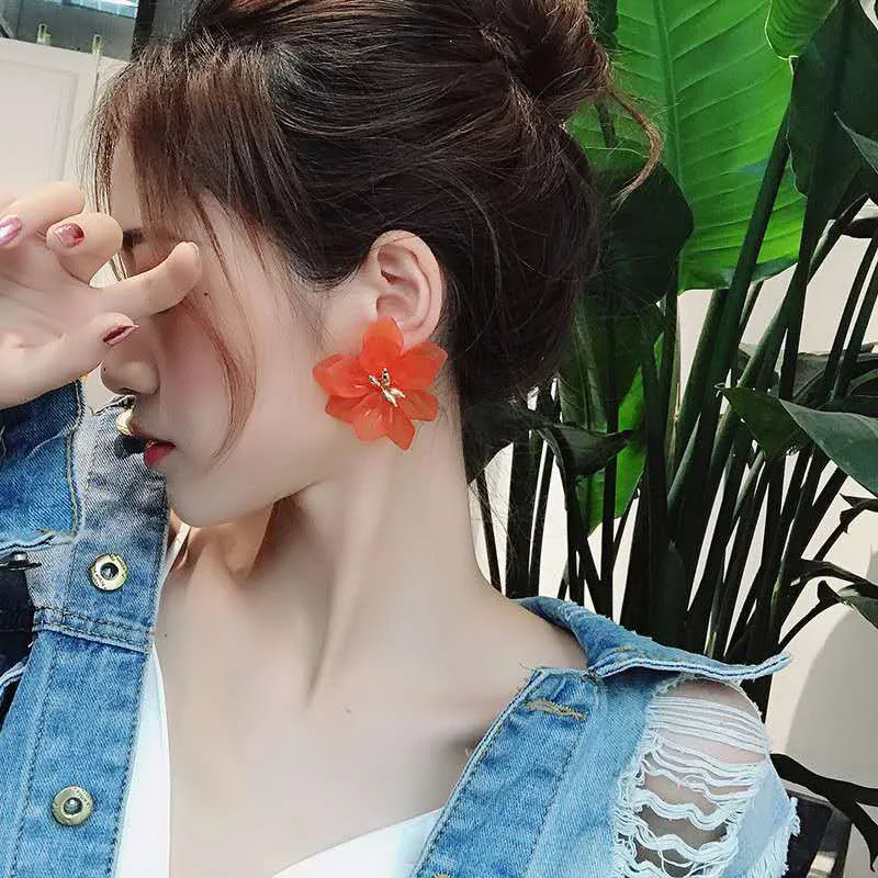 Large on sale flower earrings