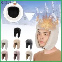 QIZUI ผู้หญิงผู้ชาย หมวกปิดหู ตุ๊กตาหนา รัสเซีย Ushanka หมวกหิมะ หมวกบอมเบอร์ หมวกฤดูหนาว