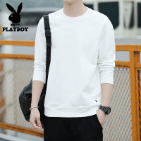 Playboy คอกลมฤดูใบไม้ผลิเสื้อกันหนาวผู้ชายเสื้อยืดแขนยาว Top เสื้อยาวปิดถึงก้น