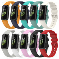 สายกำไลข้อมือกีฬาซิลิโคนนุ่มสำหรับ Fitbit Inspire 3สมาร์ทวอท์ชสายรัดข้อมือสีเรียบสายนาฬิกาเปลี่ยนได้