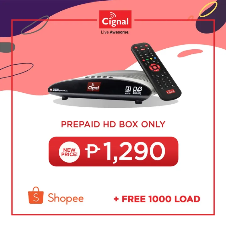 Cignal Hd Box Only With Free Load Lazada Ph