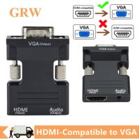 อุปกรณ์อิเล็กทรอนิกส์ {LUNA} Grwibeou HDMI ตัวเมียเป็น VGA ตัวผู้แปลง3.5มม. อะแดปเตอร์เคเบิ้ลเสียง1080P FHD เอาต์พุตวิดีโอสำหรับพีซีทีวีแล็ปท็อปจอภาพโปรเจคเตอร์